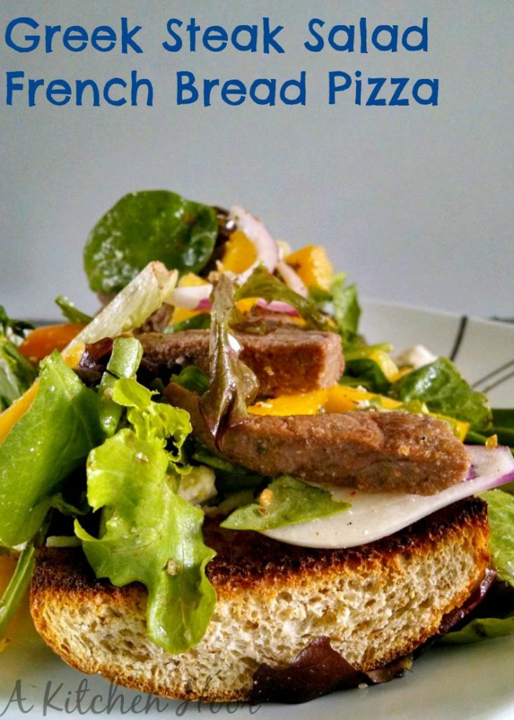 Greek Steak Salad French Bread Pizza – A Kitchen Hoor's Adventures