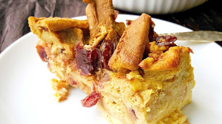 Indulge in the ultimate comfort dessert with our Orange Craisin Waffle Bread Pudding. Each bite is like a warm hug for your taste buds. #holidaytreat #easyrecipe #CranberryCravings #BreakfastDessert #HolidaySweets #BakerySpecialties #BreadPuddingDelights #DessertObsession #BreadPuddingLove #SweetToothSatisfied #WafflePuddingPerfection #CraisinCraze #BreadPuddingHeaven #dessertupgrade #treatyourself #wafflecrush