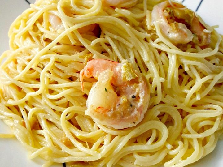 Pasta Carbonara With Shrimp And Leeks A Kitchen Hoor S Adventures