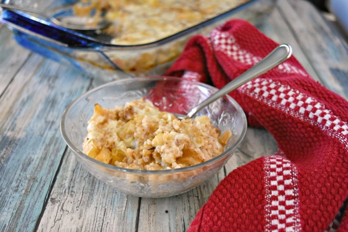 Baked Oatmeal with Apple Cheddar and Sausage