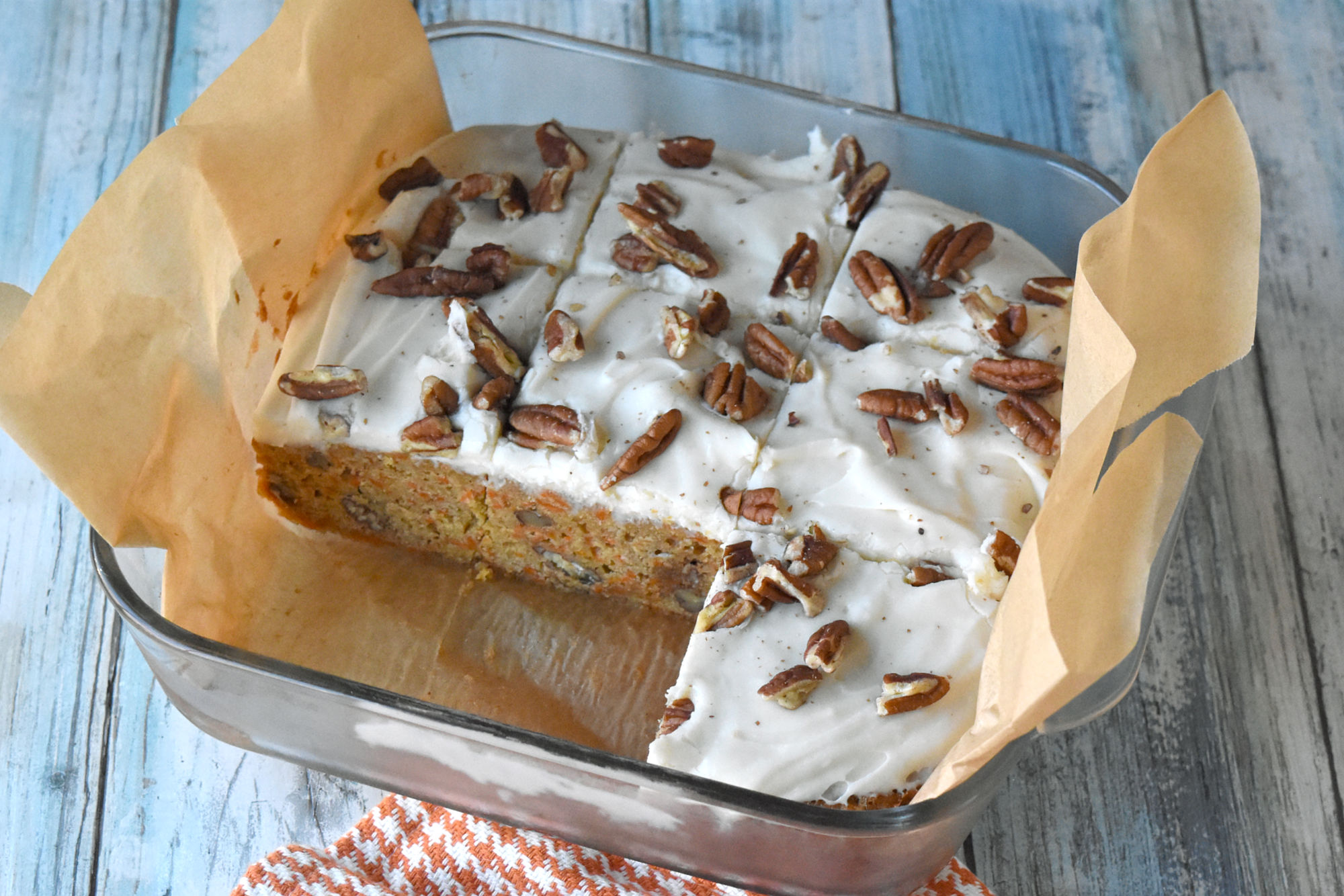 Carrot cake meets blondies, and it's a match made in dessert heaven. These gooey, flavorful bars are sure to satisfy any sweet tooth.  #CarrotCakeBlondies #BakedTreats #DessertLovers #BakingfromScratch #SweetToothSatisfaction
