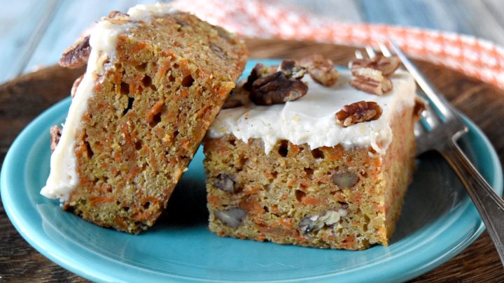 Carrot cake meets blondies, and it's a match made in dessert heaven. These gooey, flavorful bars are sure to satisfy any sweet tooth. #CarrotCakeBlondies #BakedTreats #DessertLovers #BakingfromScratch #SweetToothSatisfaction