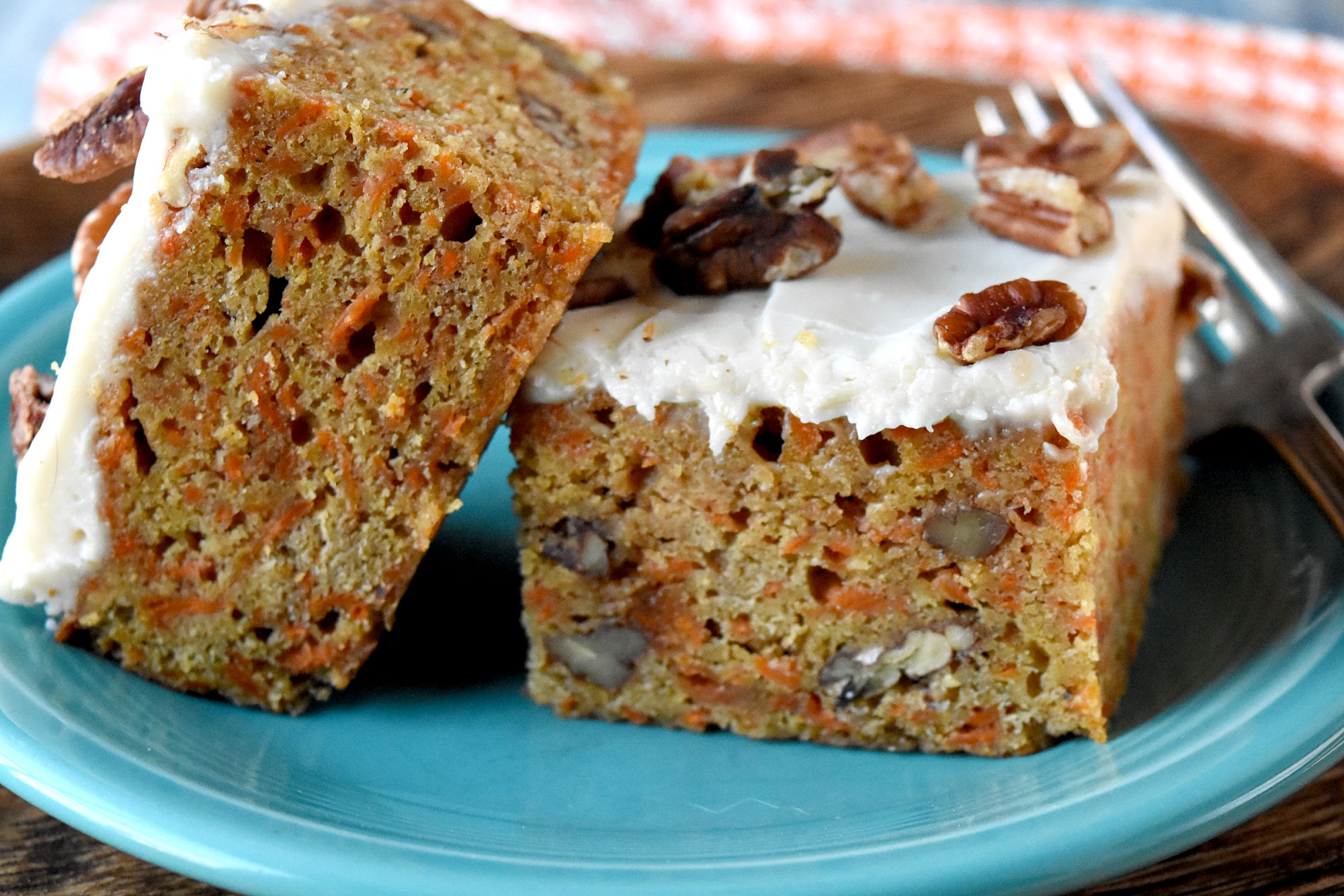 Carrot cake meets blondies, and it's a match made in dessert heaven. These gooey, flavorful bars are sure to satisfy any sweet tooth.  #CarrotCakeBlondies #BakedTreats #DessertLovers #BakingfromScratch #SweetToothSatisfaction
