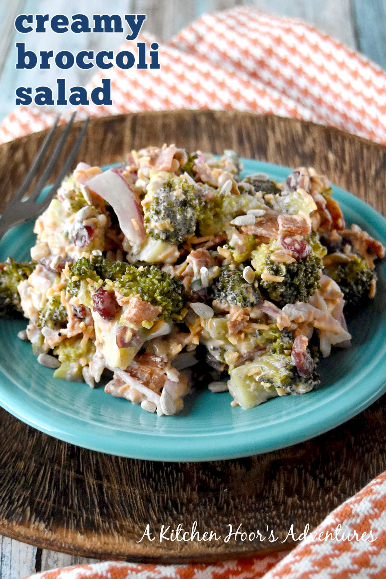 Skip the boring side salads and try this Creamy Broccoli Salad instead! Bursting with flavor and nutrients, it's the perfect accompaniment to any holiday meal. #healthyeating #creamysalad #cleaneating #broccolisalad #SaladLoversUnite #VeggieDelight  #EatYourGreens #holidaysidedish #sidedishrecipe #sidesalad
